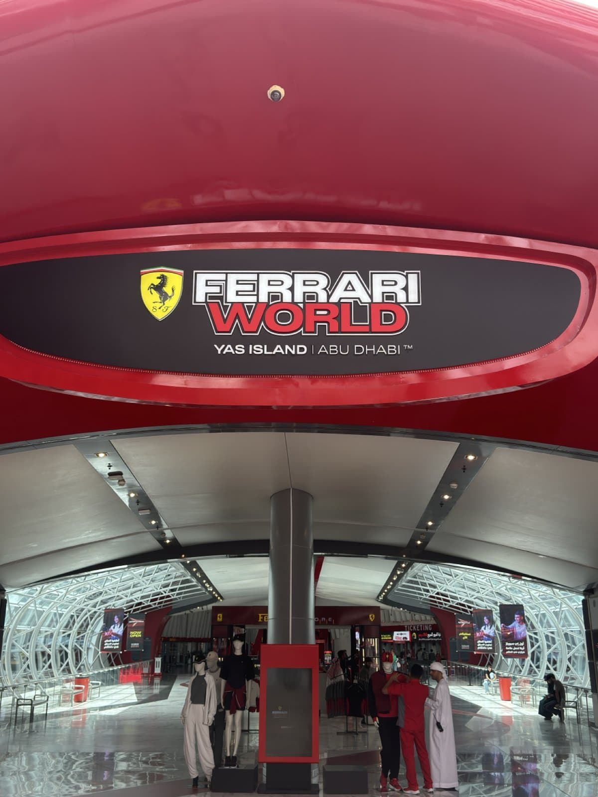 The entrance to Ferrari World, photographed during the author’s visit. Photo: Takeki Shinkawa / Mifto.