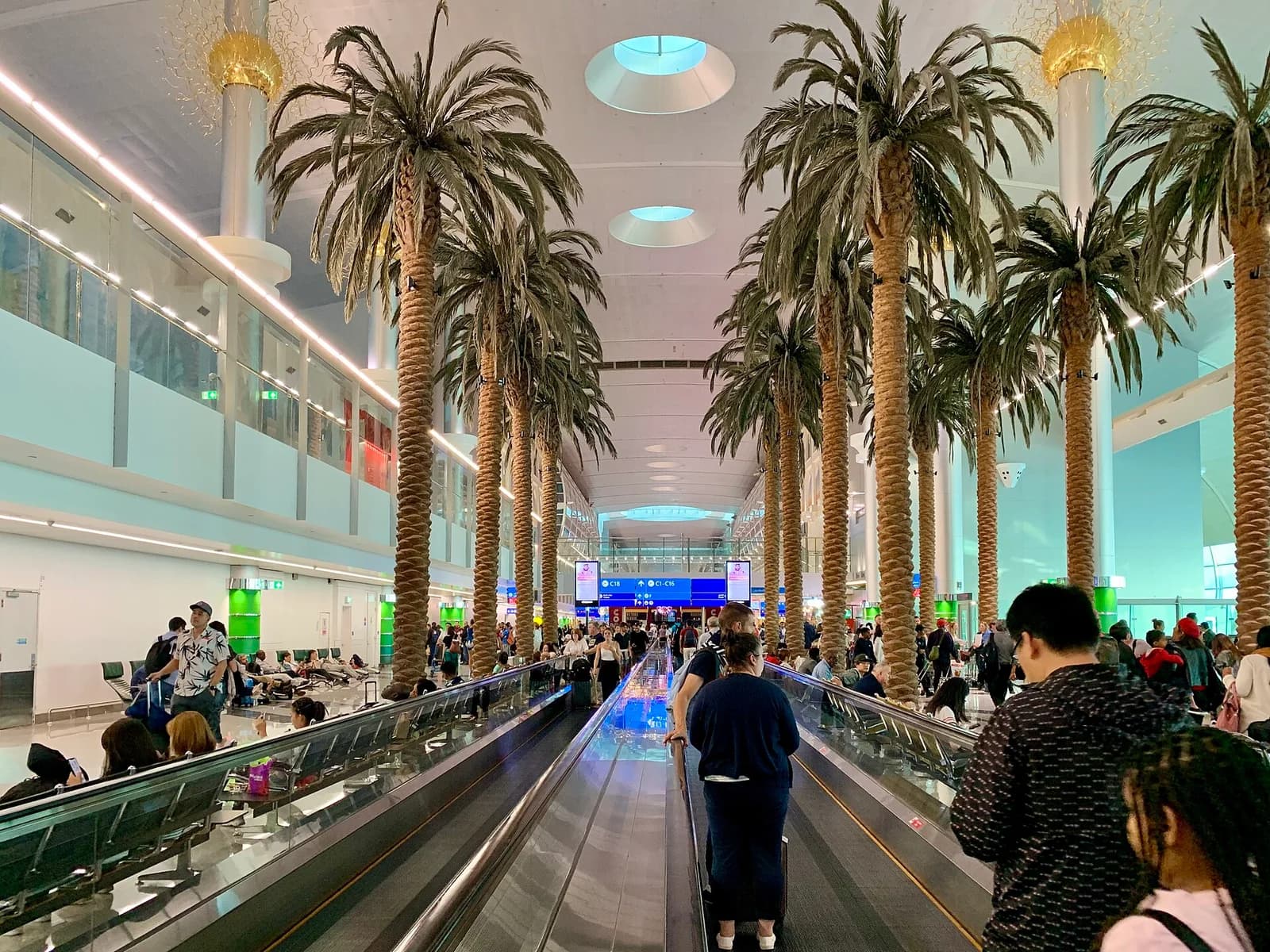 Passengers inside Dubai International Airport Terminal 3